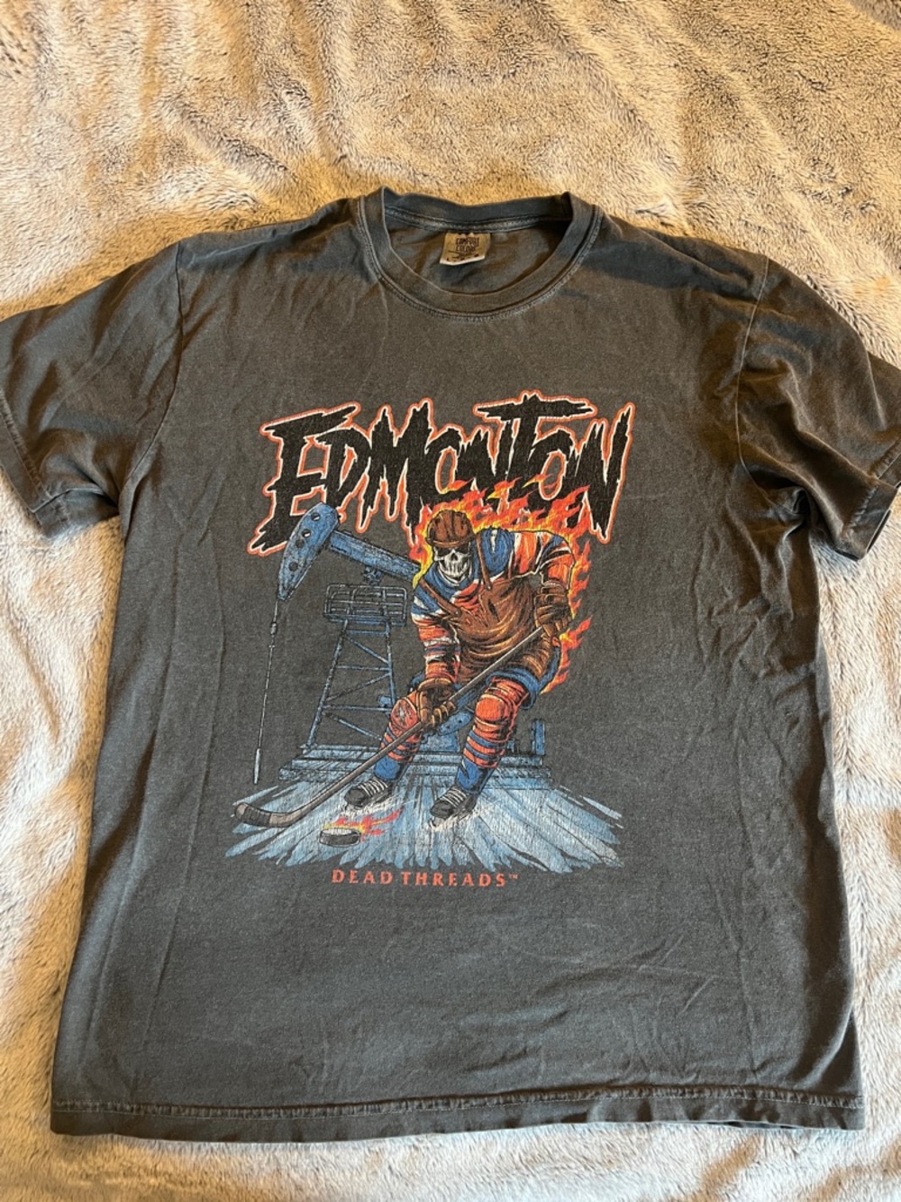 Edmonton Dead Threads Graphic Hockey Tee - Black